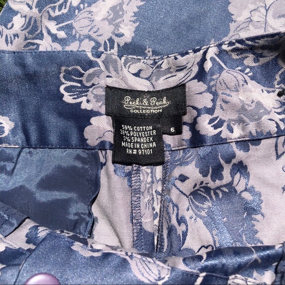 Peck & Peck Jacquard Floral Pants, sz 6 - Picture 6 of 7